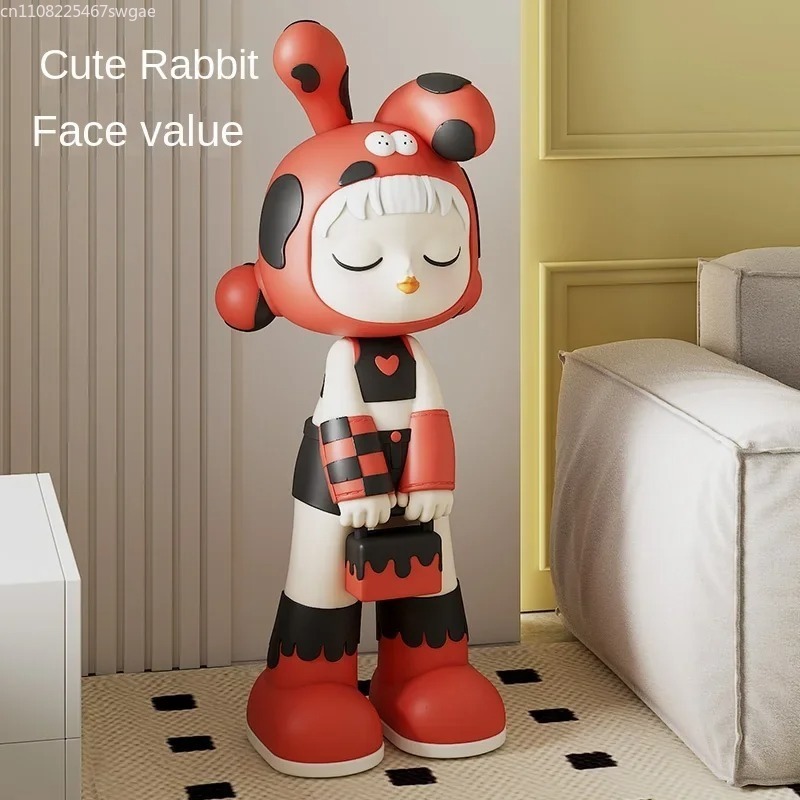 Art Craft Girl - Kunstvolle Cartoon-Mädchen-Statue, Innenraum-Modefigur, Kunstharz-Handwerk, Laden- und