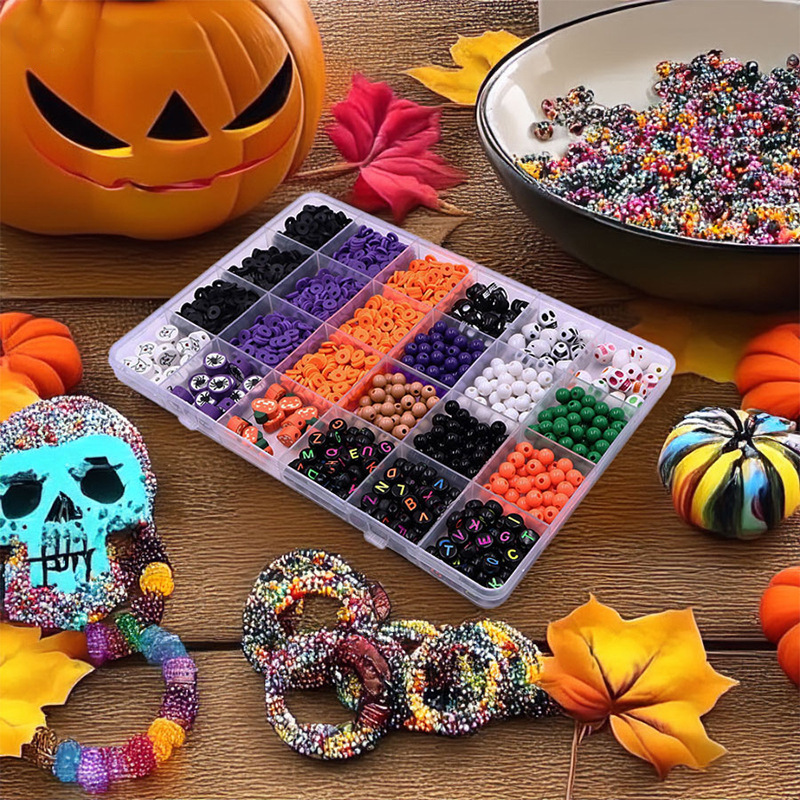 Art Craft Kit - Halloween-Schmuckherstellungsset für Erwachsene mit schwarzen, orangefarbenen