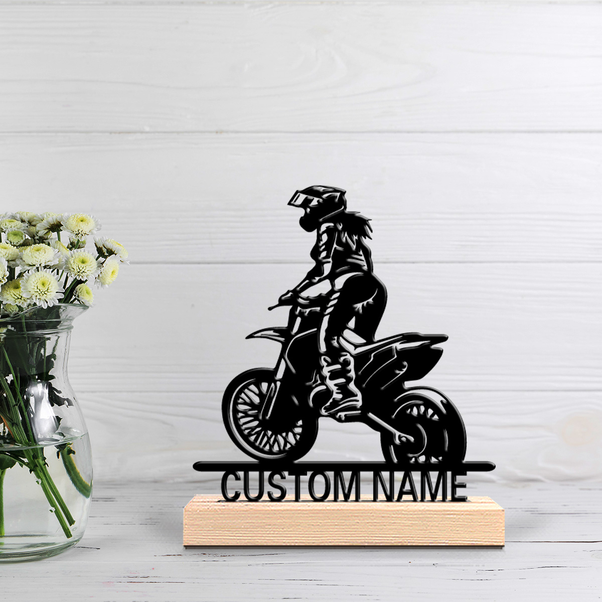 Art Craft Girl - 1 Stück Kreative Motorrad-Mädchen-Figur mit Anpassbarem