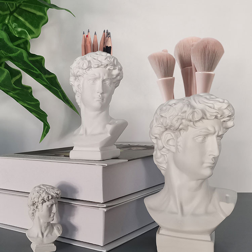 Art Craft Vase - Kreativer Stifthalter Kunstvoller Blumentopf Make-up-Pinsel-Aufbewahrung Porträt-Menschenkopf