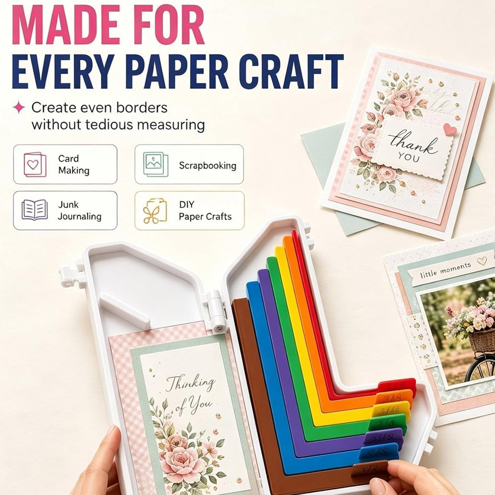 Artwork Craft - Papercraft-Ausrichtungshilfen-Set mit Aufbewahrungsbox, 7 Präzisions-Laminierter-Spacer mit