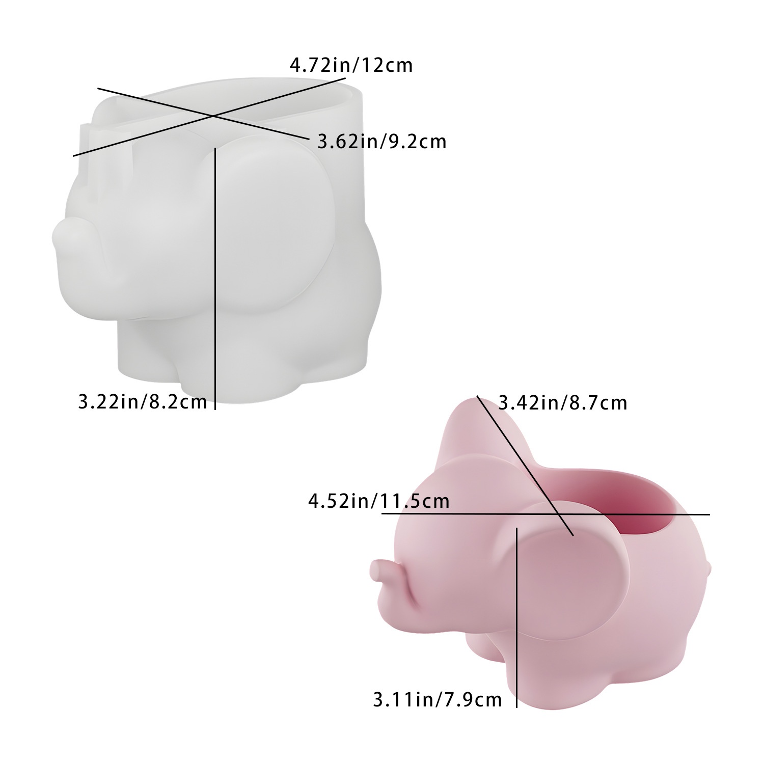 Art Craft Vase - DIY Elefanten-Aufbewahrungsbecher Harzform Niedlicher Stifthalter Vasen-Dekoration