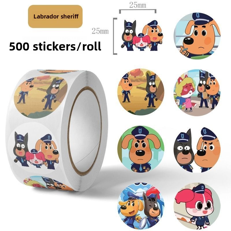 Artwork Craft - Sheriffs Labradors Niedliche Charakter-Rollaufkleber, wasserdichte DIY-Aufkleber