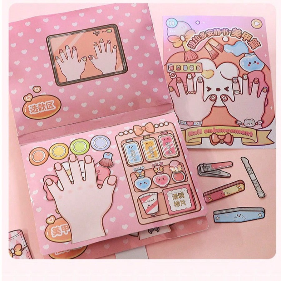 Art Craft Book - Rosa Kinder DIY Nagelstudio Stickerbuch für