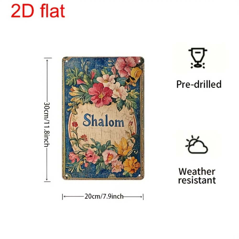 Art & Craft Paper Ideas - CIFBUY Vintage Floral Shalom Aluminium-Wandkunst, 20,3