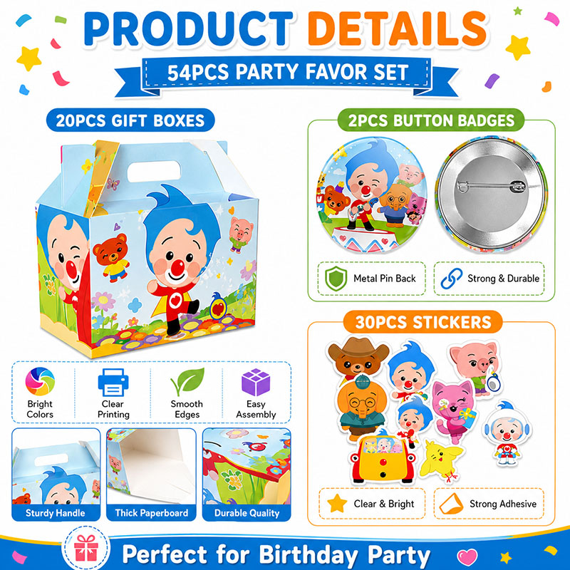 Clown-Cartoon-Muster Papierbox – Art Craft Event Bewertung und Preis